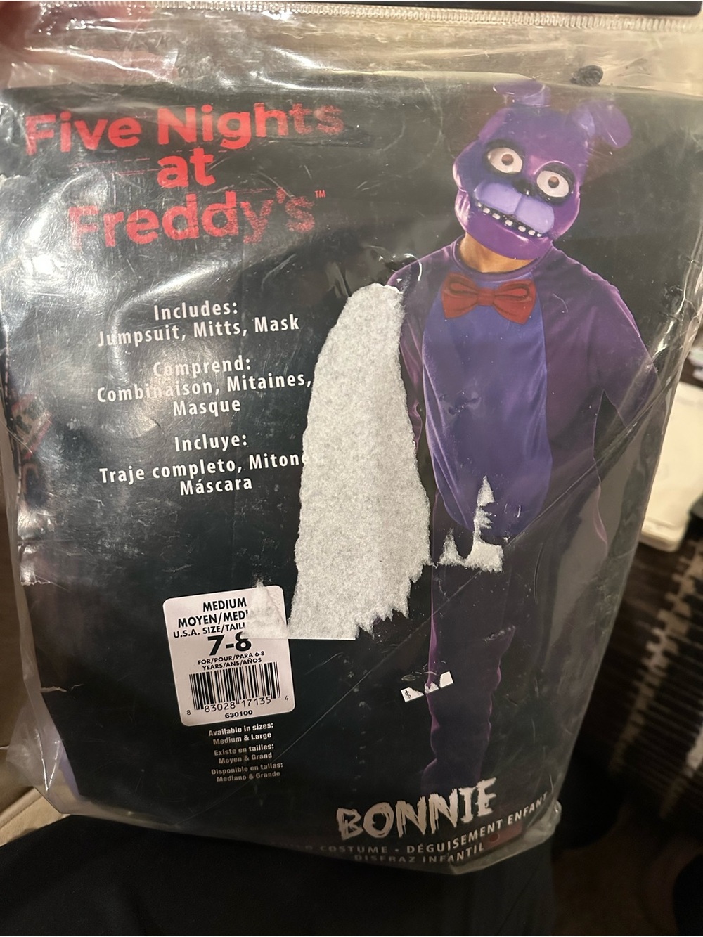 Rubie’s Five Nights at Freddie’sYouth Bonnie Costume… NO Mitts. - Picture 10 of 10